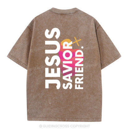 Jesus Savior Friend Christian Washed T-Shirt