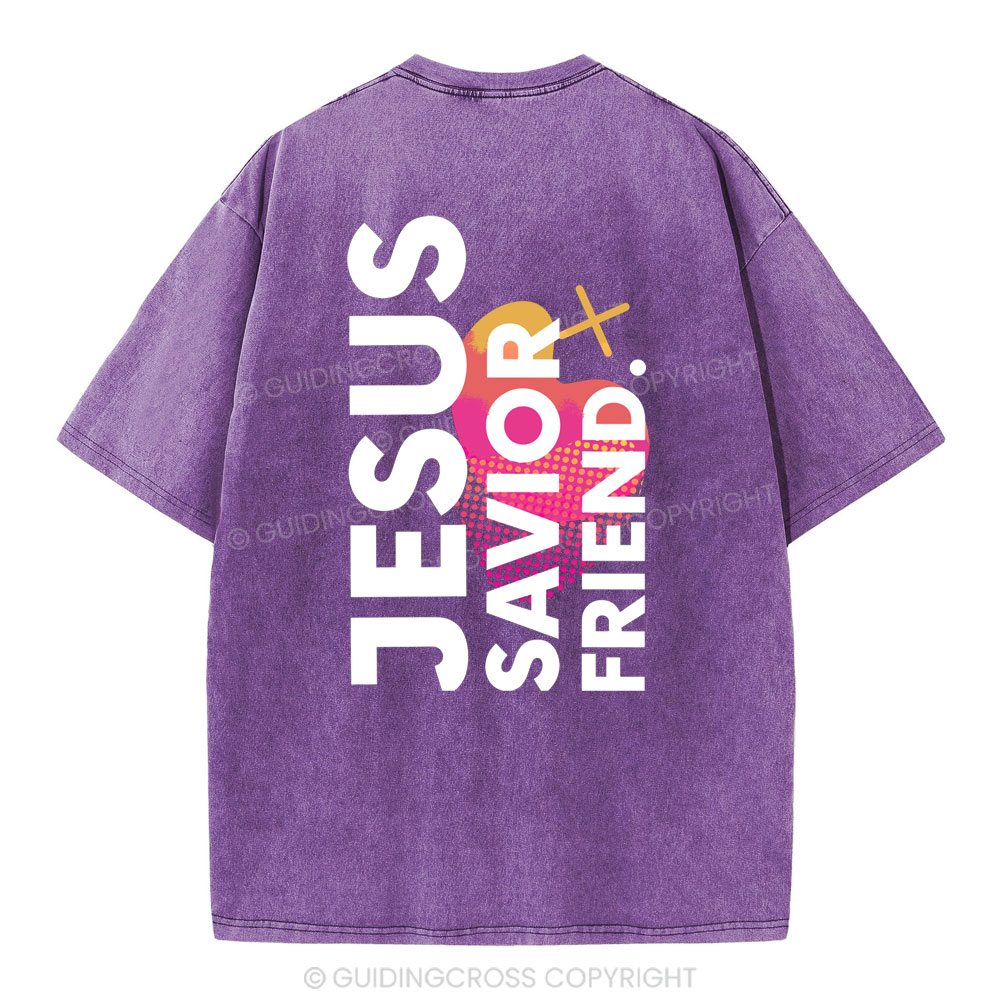 Jesus Savior Friend Christian Washed T-Shirt