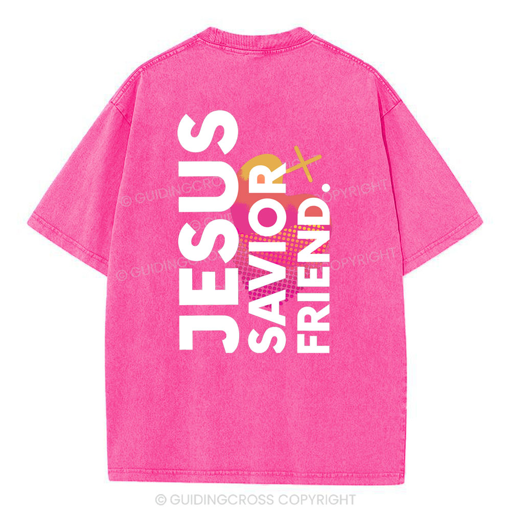 Jesus Savior Friend Christian Washed T-Shirt