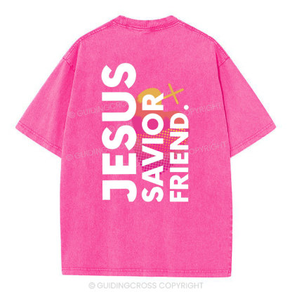Jesus Savior Friend Christian Washed T-Shirt