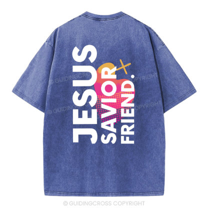 Jesus Savior Friend Christian Washed T-Shirt