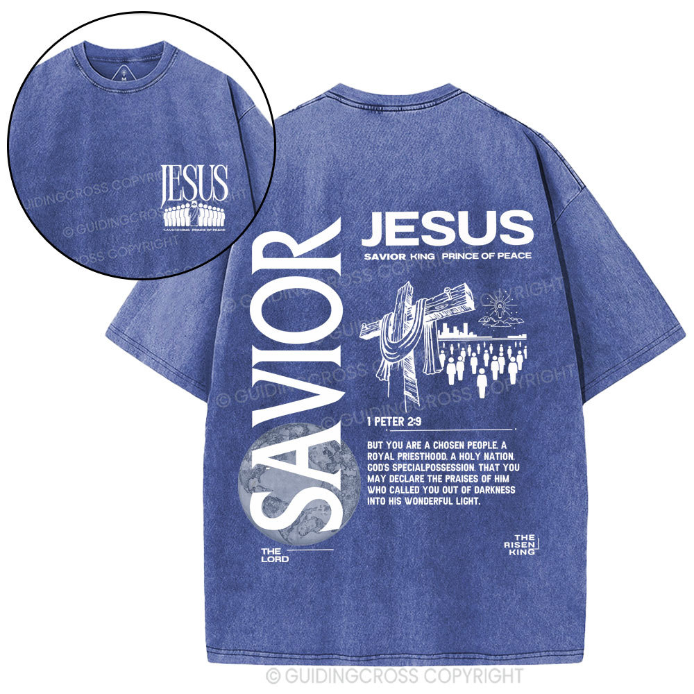 Jesus Savior King Christian Washed T-Shirt