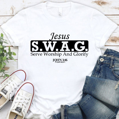 Jesus Serve Worship And Glorify Christian T-Shirt