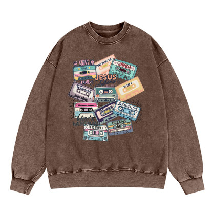 Jesus Songs Christian Washed Sweatshirt