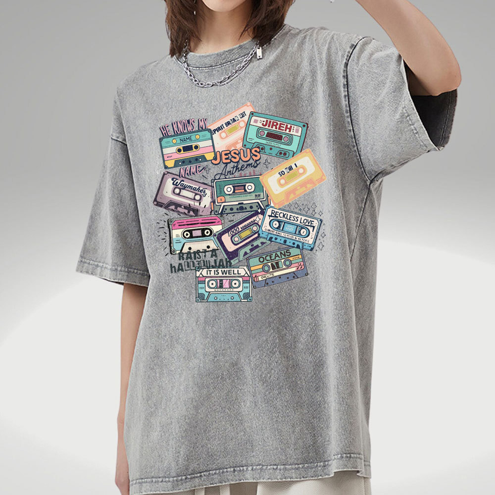 Jesus Songs Christian Washed T-Shirt