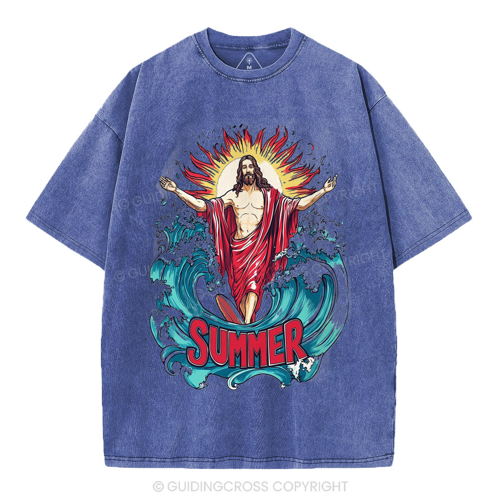 Jesus Summer Christian Washed T-Shirt