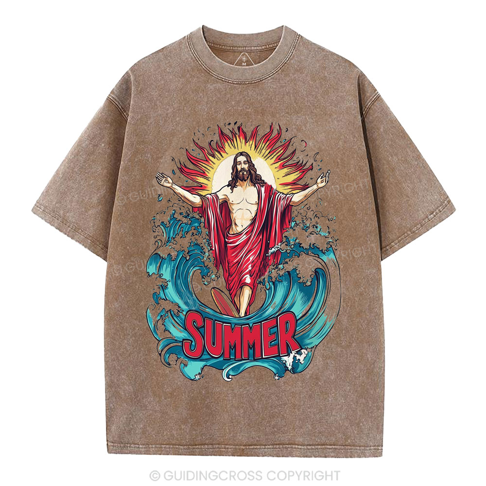 Jesus Summer Christian Washed T-Shirt