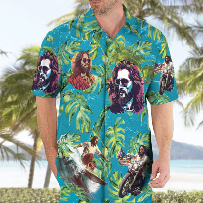Jesus Surfing Christian Hawaiian Shirt