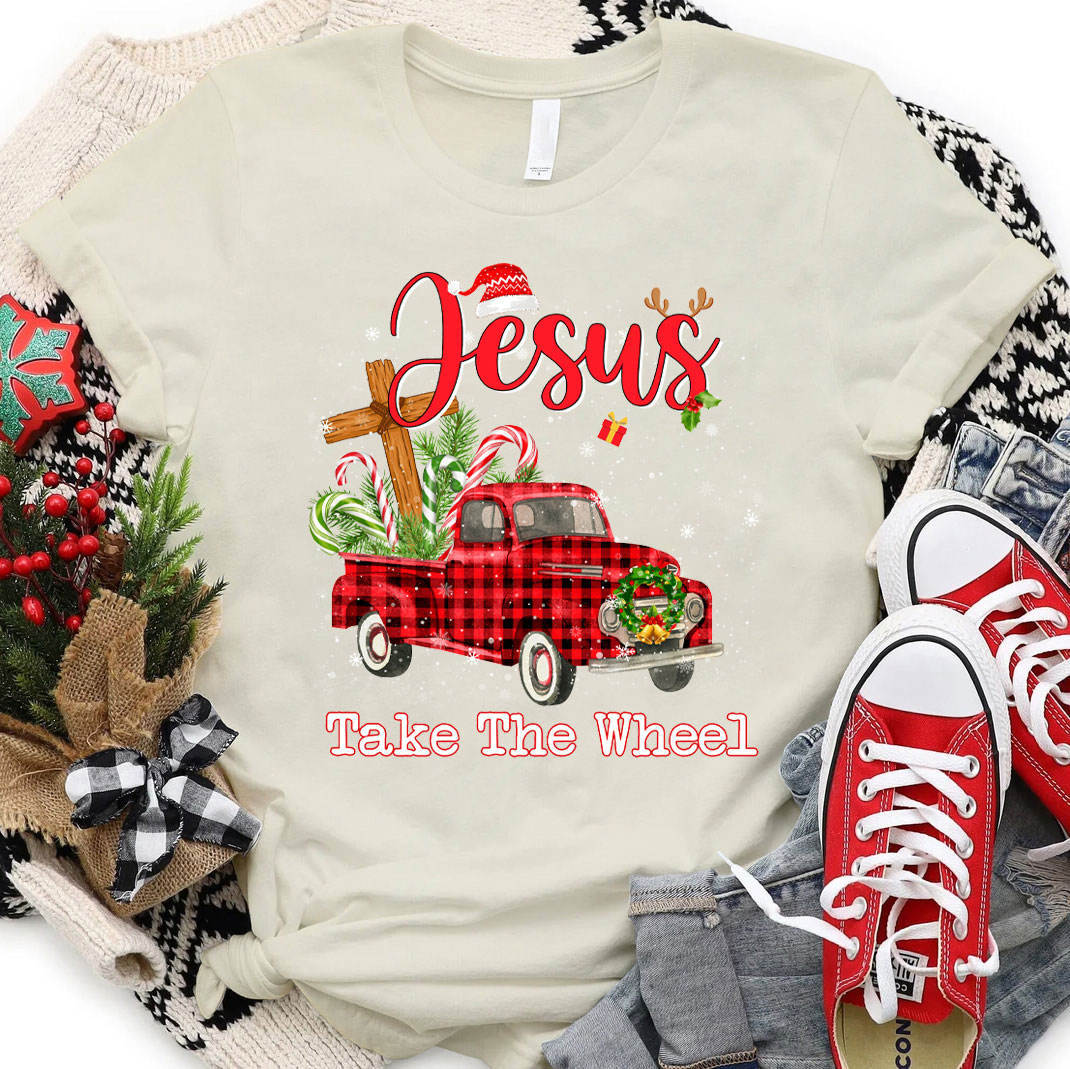 Jesus Take The Wheel Christmas Christian T-Shirt