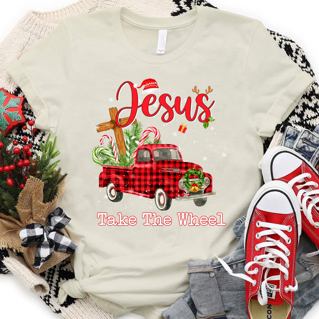 Jesus Take The Wheel Christmas Christian T-Shirt