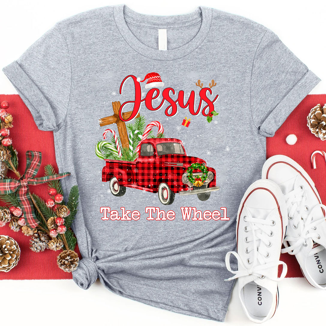 Jesus Take The Wheel Christmas Christian T-Shirt