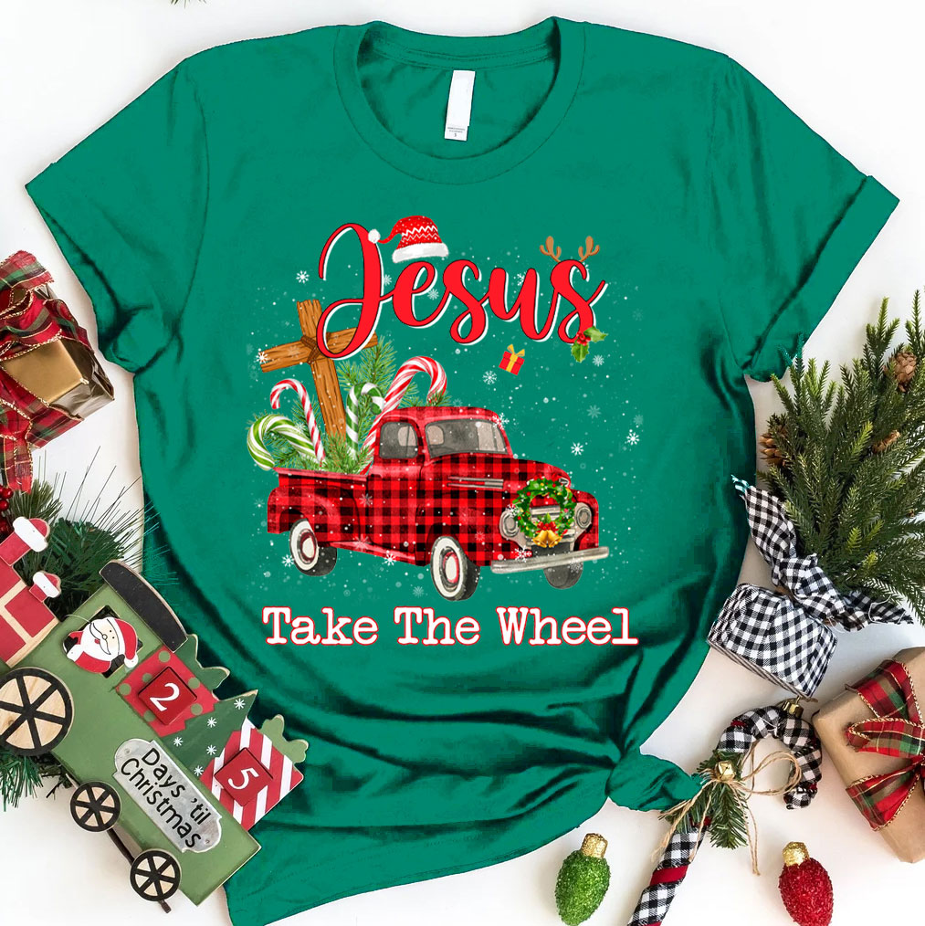 Jesus Take The Wheel Christmas Christian T-Shirt