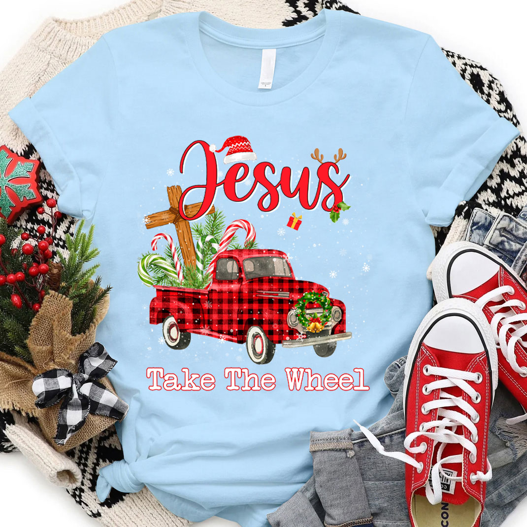 Jesus Take The Wheel Christmas Christian T-Shirt