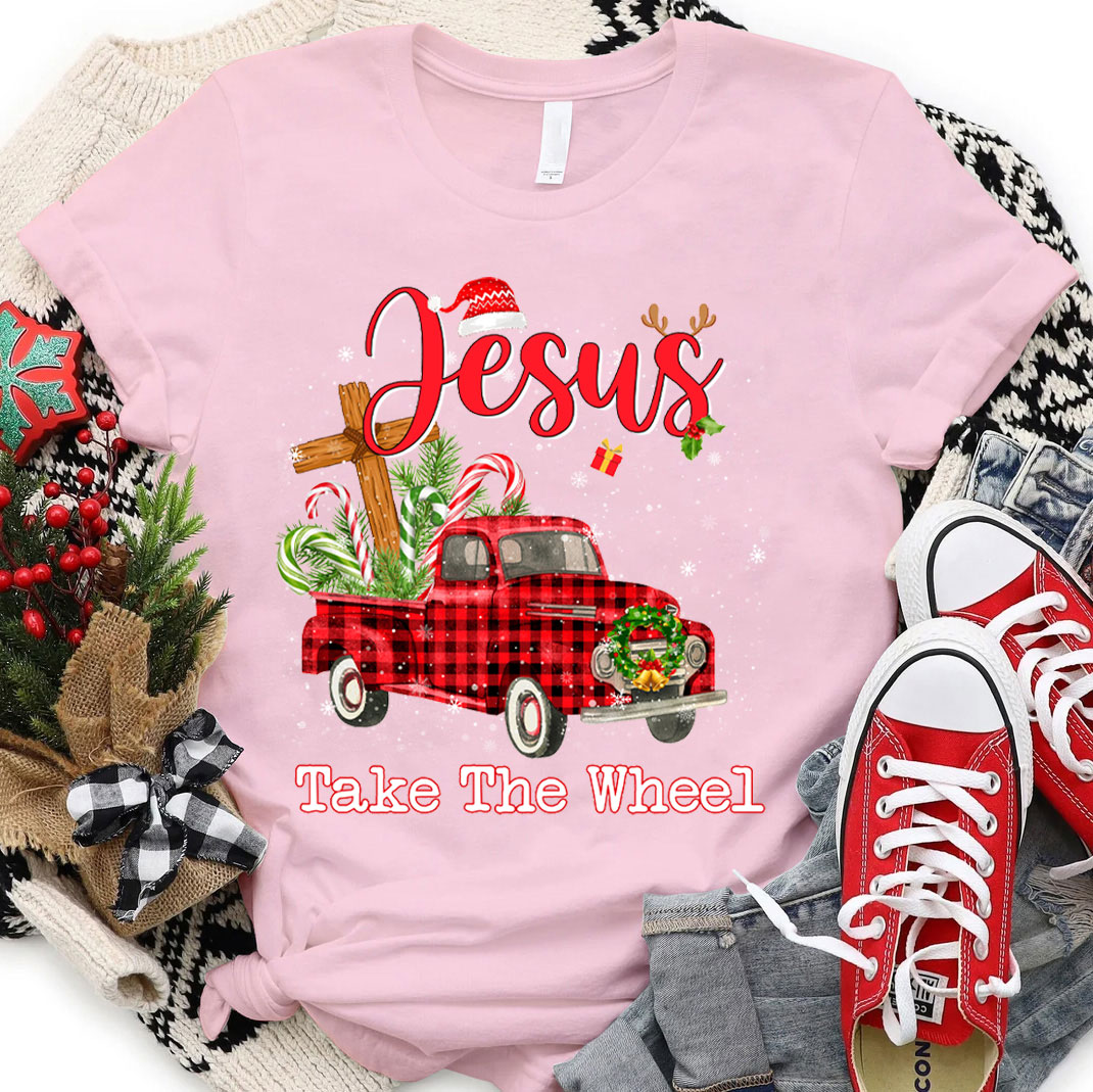 Jesus Take The Wheel Christmas Christian T-Shirt