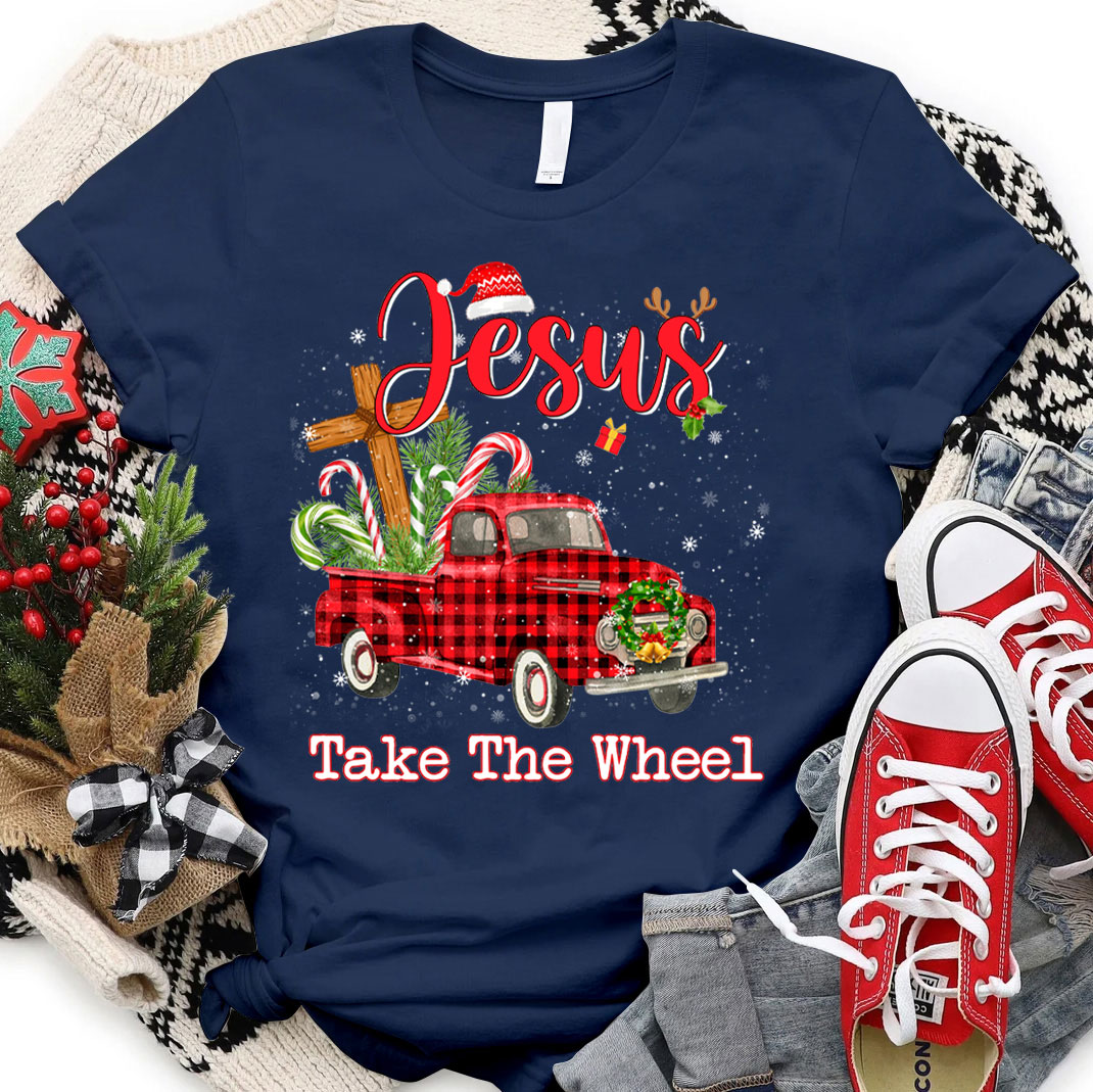 Jesus Take The Wheel Christmas Christian T-Shirt