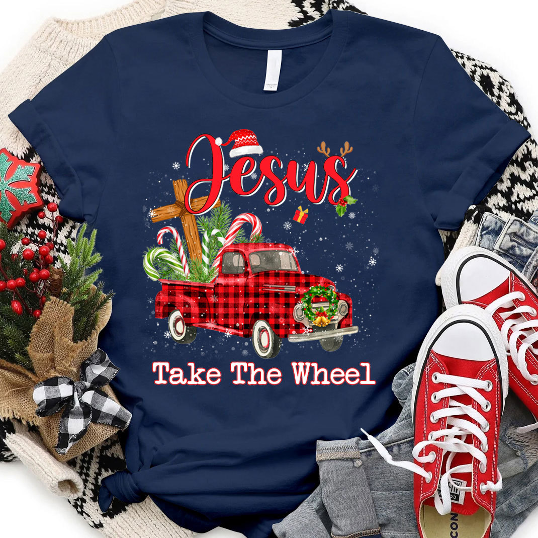 Jesus Take The Wheel Christmas Christian T-Shirt