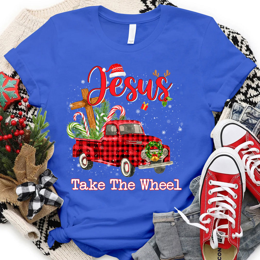 Jesus Take The Wheel Christmas Christian T-Shirt