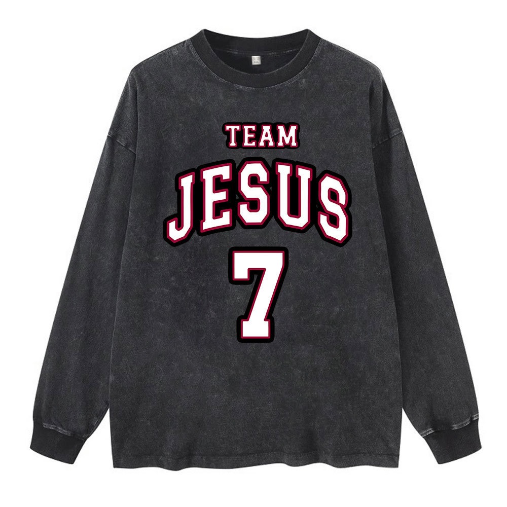 Jesus Team Washed Long Sleeve T-Shirt