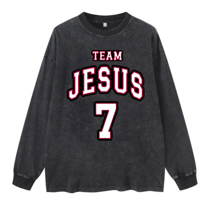 Jesus Team Washed Long Sleeve T-Shirt