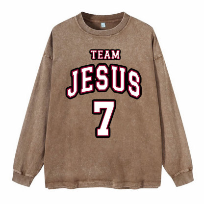 Jesus Team Washed Long Sleeve T-Shirt