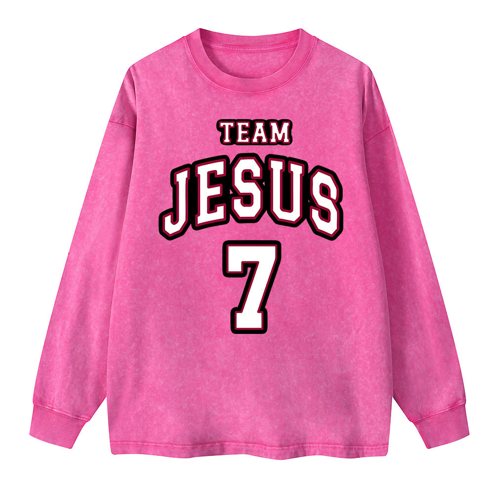 Jesus Team Washed Long Sleeve T-Shirt