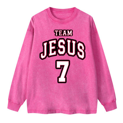 Jesus Team Washed Long Sleeve T-Shirt