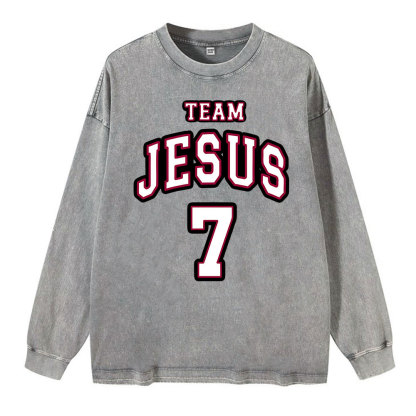 Jesus Team Washed Long Sleeve T-Shirt