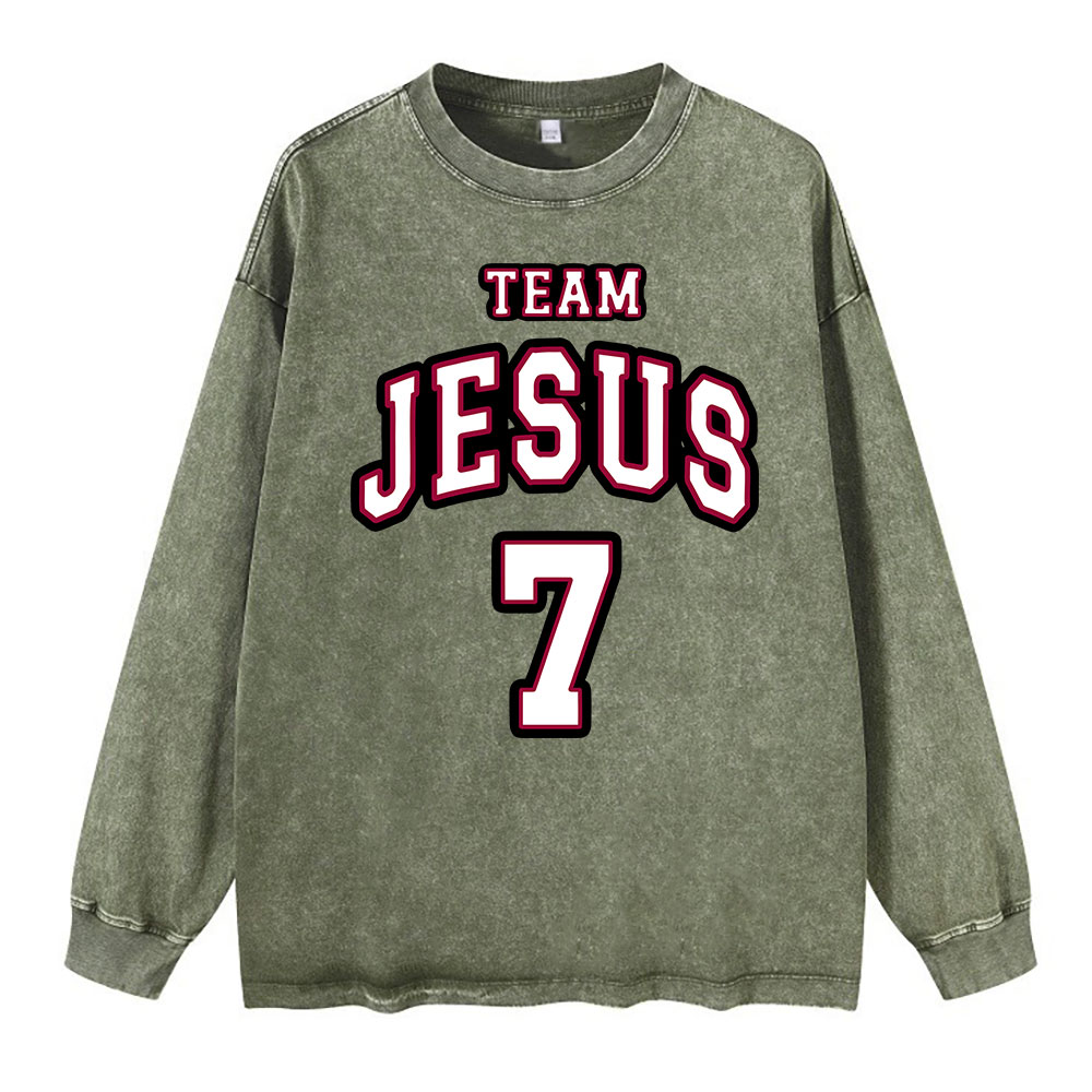 Jesus Team Washed Long Sleeve T-Shirt