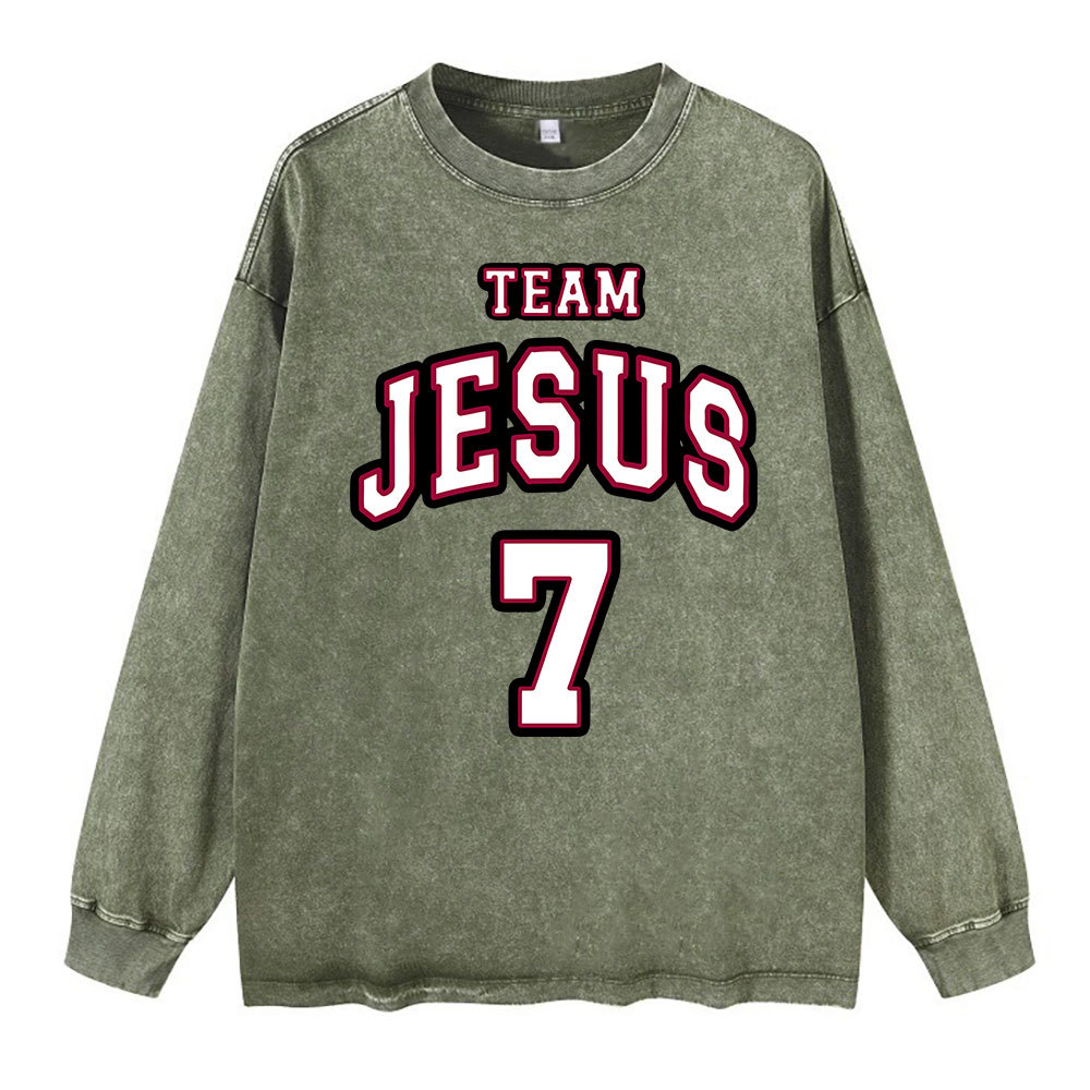 Jesus Team Washed Long Sleeve T-Shirt