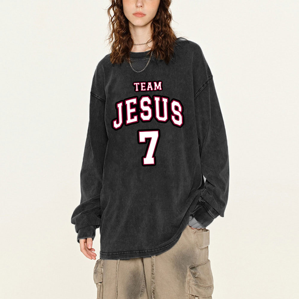 Jesus Team Washed Long Sleeve T-Shirt
