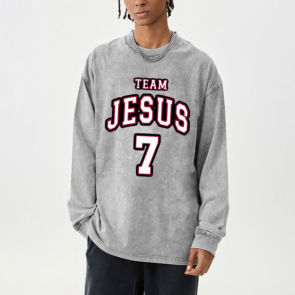 Jesus Team Washed Long Sleeve T-Shirt