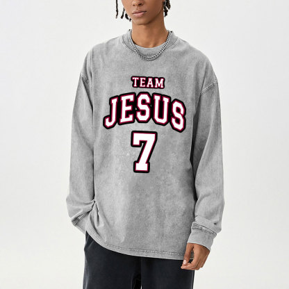 Jesus Team Washed Long Sleeve T-Shirt