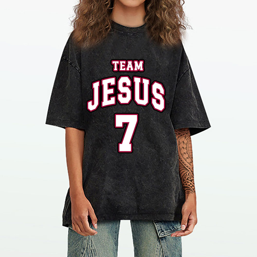 Jesus Team Christian Washed T-Shirt