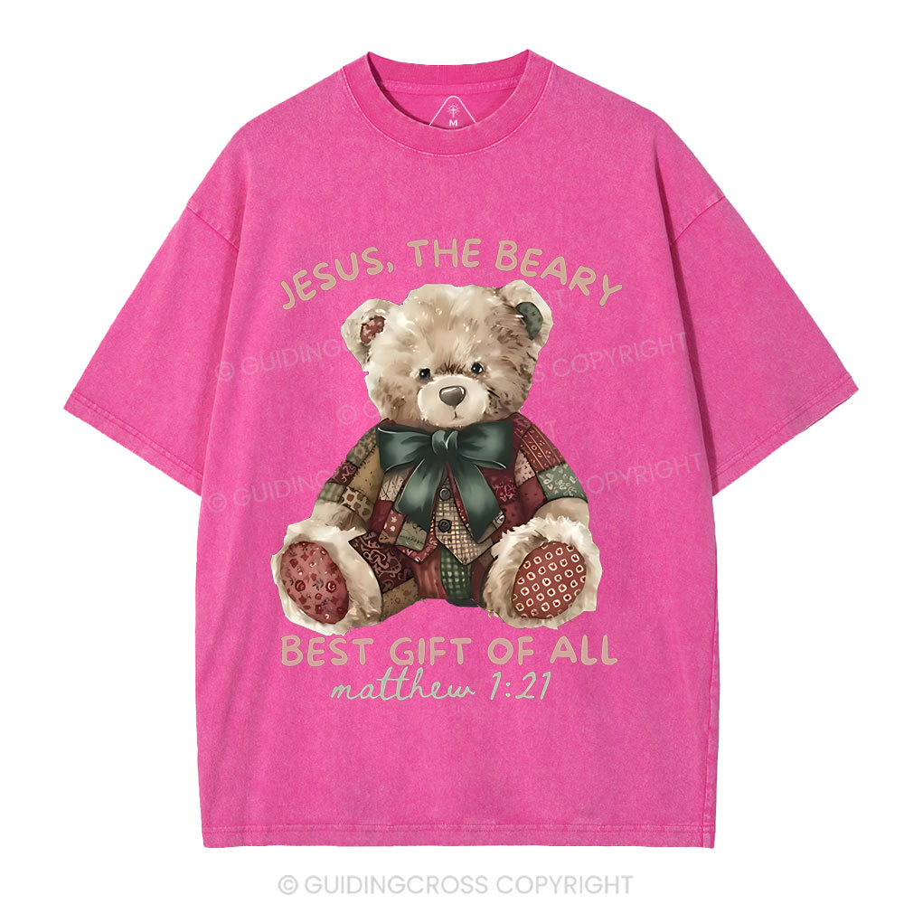 Jesus The Beary Best Gift Of All Christian Washed T-Shirt