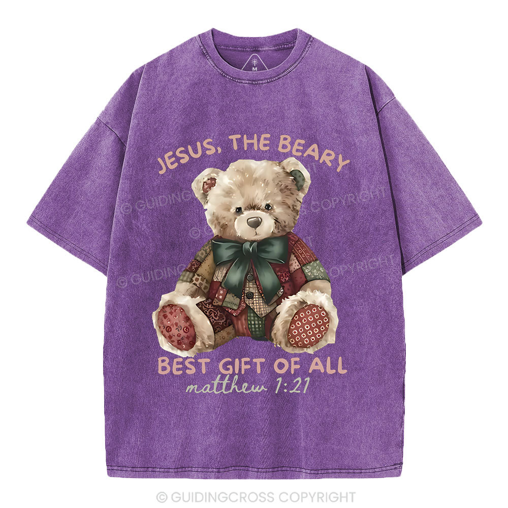 Jesus The Beary Best Gift Of All Christian Washed T-Shirt