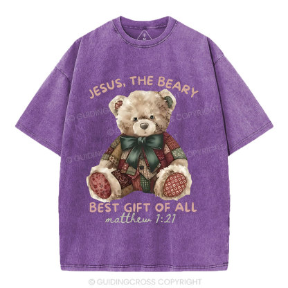 Jesus The Beary Best Gift Of All Christian Washed T-Shirt