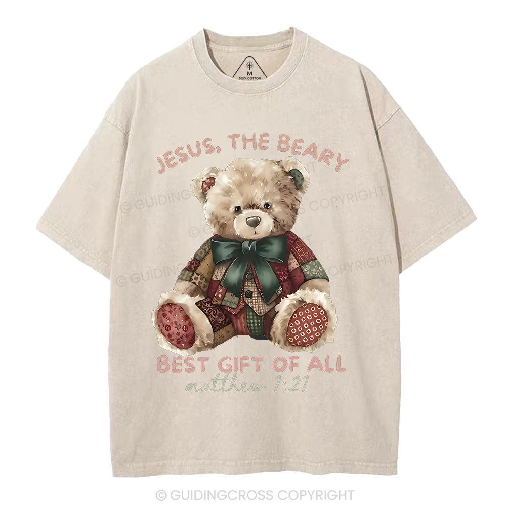 Jesus The Beary Best Gift Of All Christian Washed T-Shirt