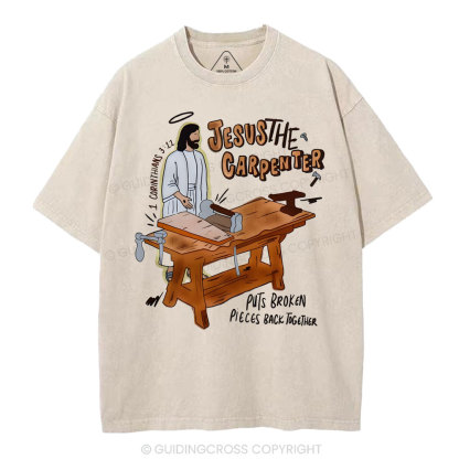 Jesus The Carpenter Christian Washed T-Shirt