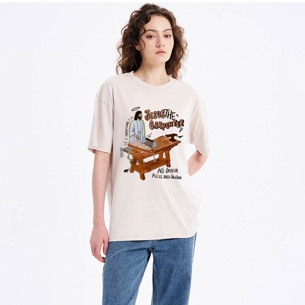 Jesus The Carpenter Christian Washed T-Shirt