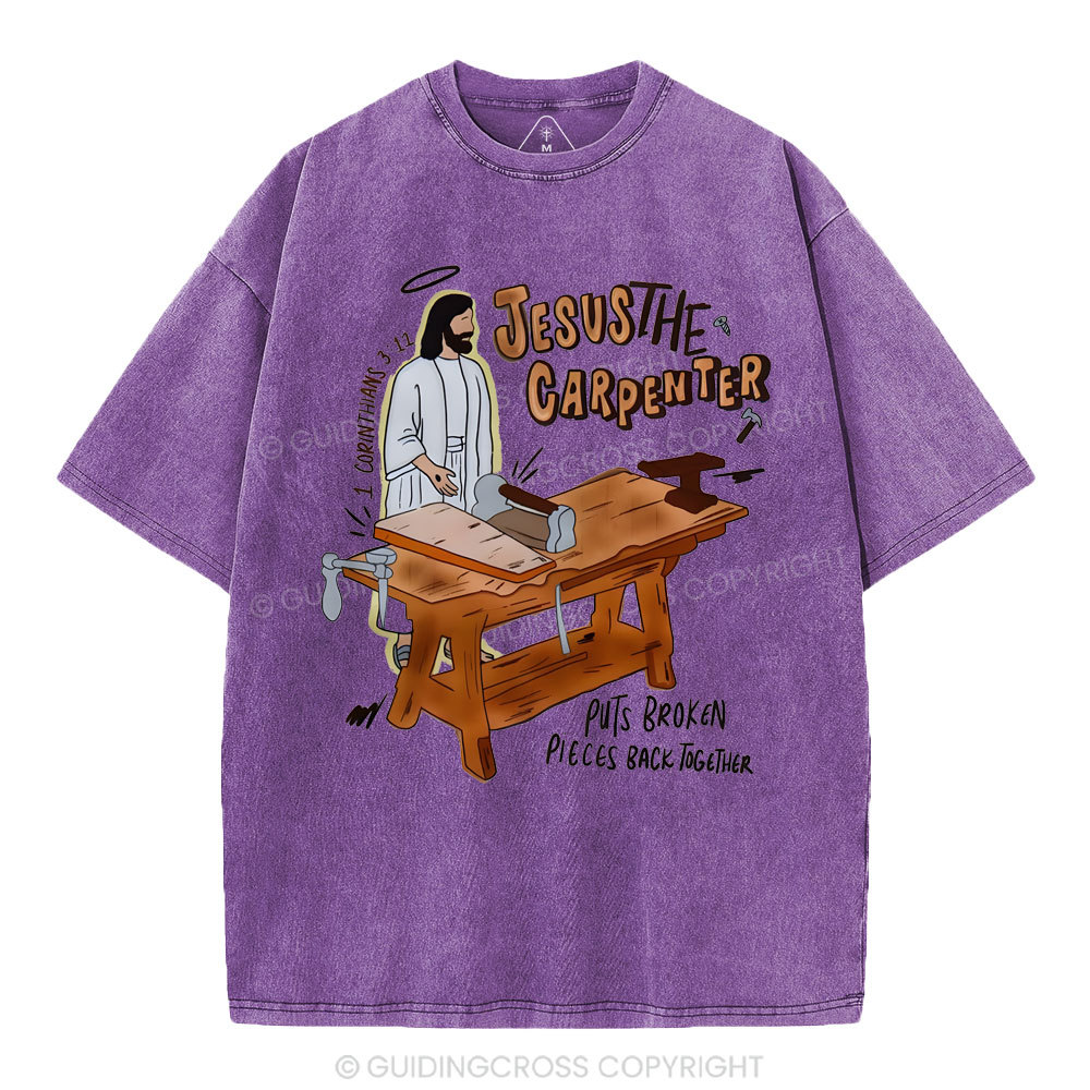 Jesus The Carpenter Christian Washed T-Shirt