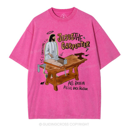 Jesus The Carpenter Christian Washed T-Shirt