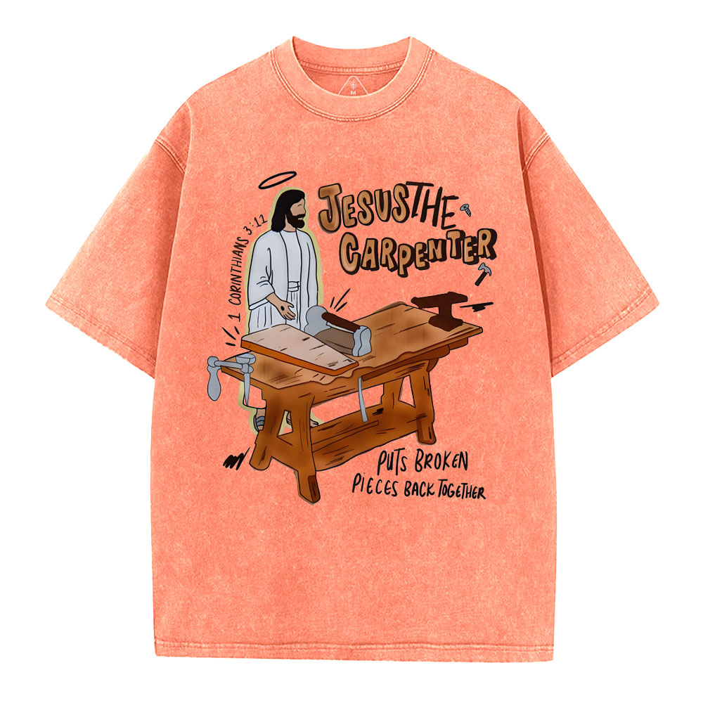 Jesus The Carpenter Christian Washed T-Shirt