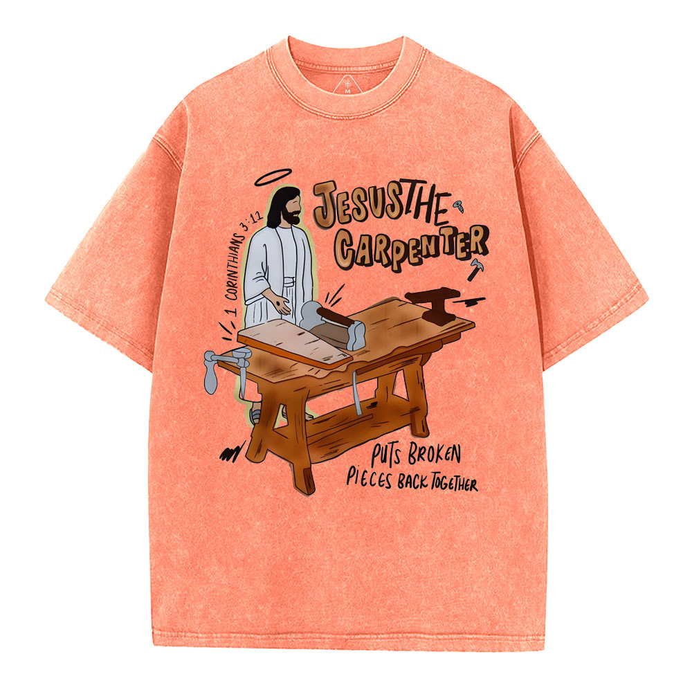 Jesus The Carpenter Christian Washed T-Shirt