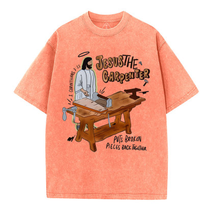 Jesus The Carpenter Christian Washed T-Shirt
