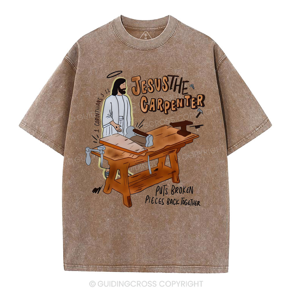 Jesus The Carpenter Christian Washed T-Shirt