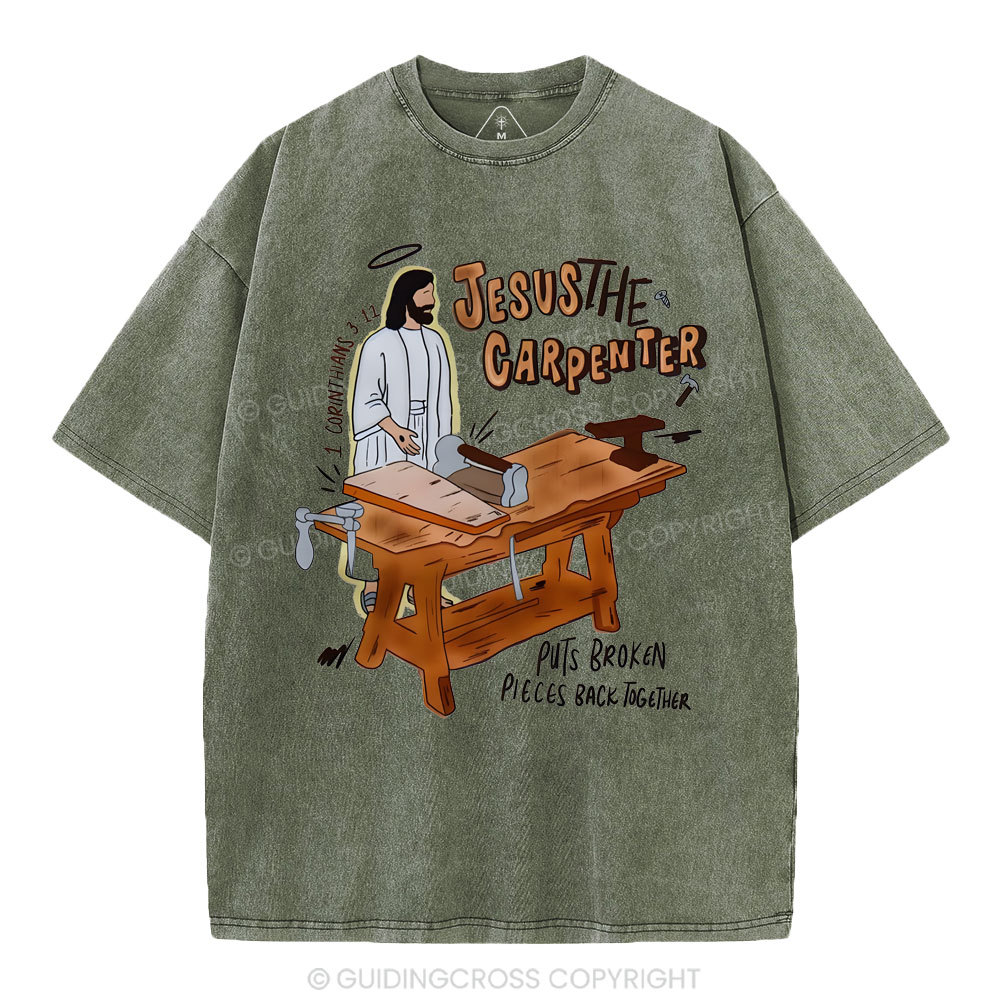 Jesus The Carpenter Christian Washed T-Shirt