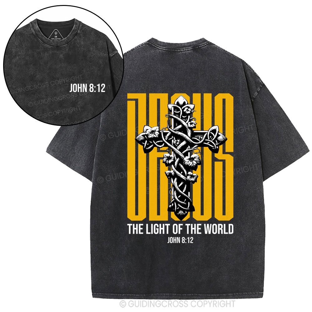 Jesus The Light of The World Christian Washed T-Shirt