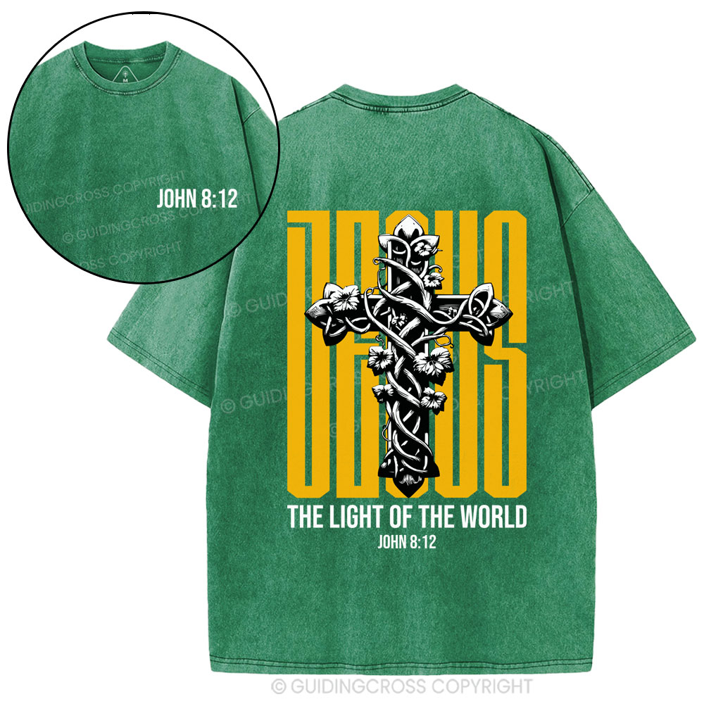 Jesus The Light of The World Christian Washed T-Shirt