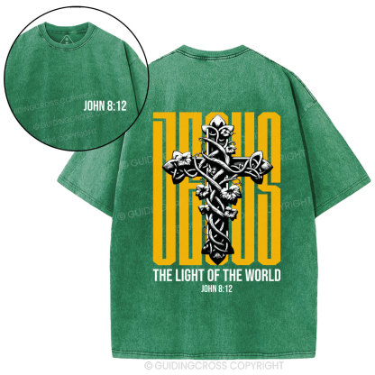 Jesus The Light of The World Christian Washed T-Shirt