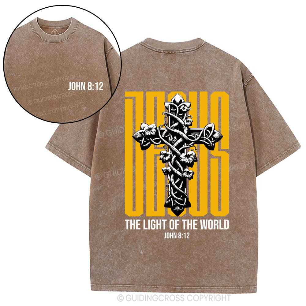 Jesus The Light of The World Christian Washed T-Shirt
